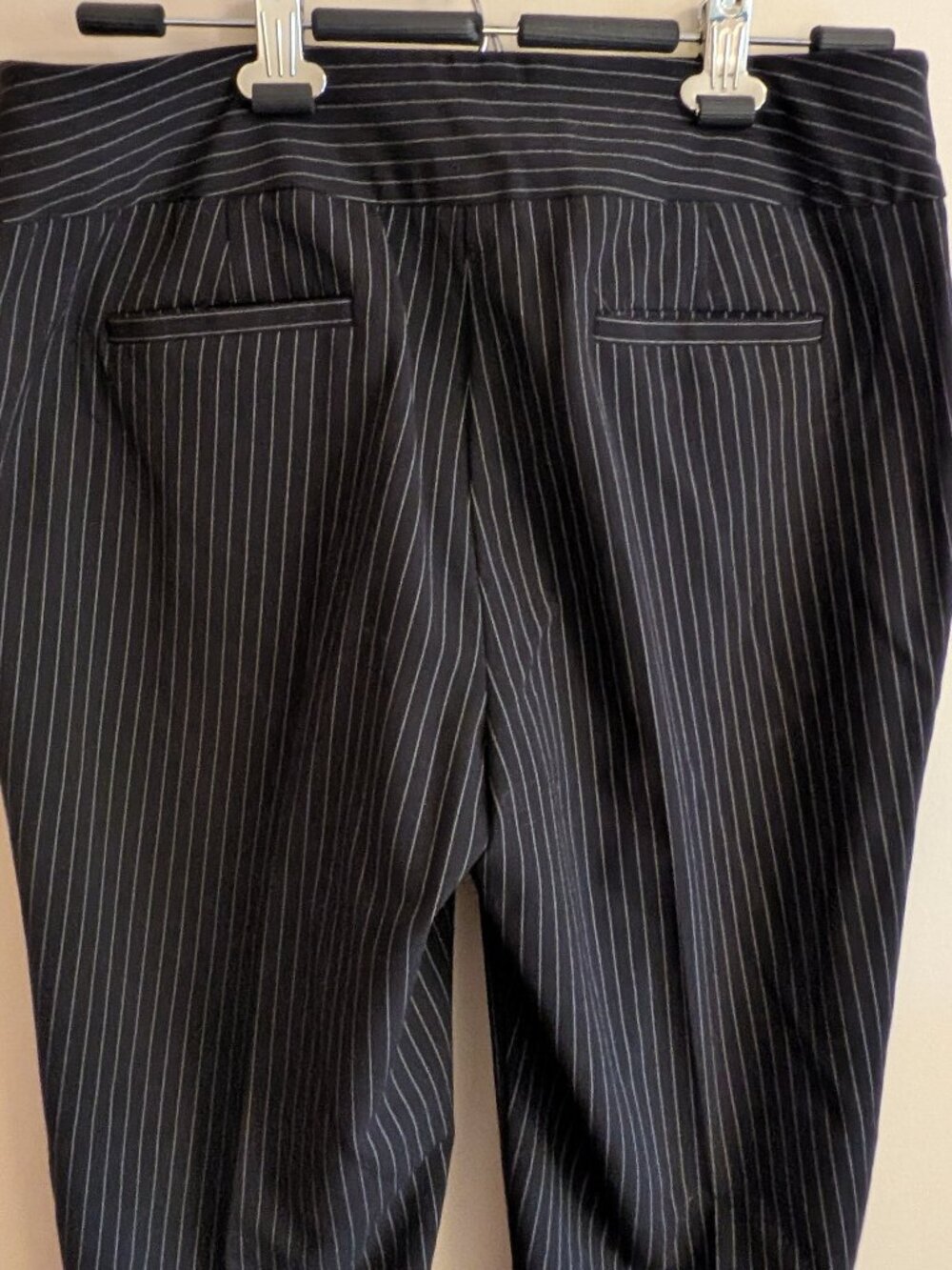Counterparts Straight Leg Dress Pants, Black with white pin stripes, Size 10 - Picture 5 of 6
